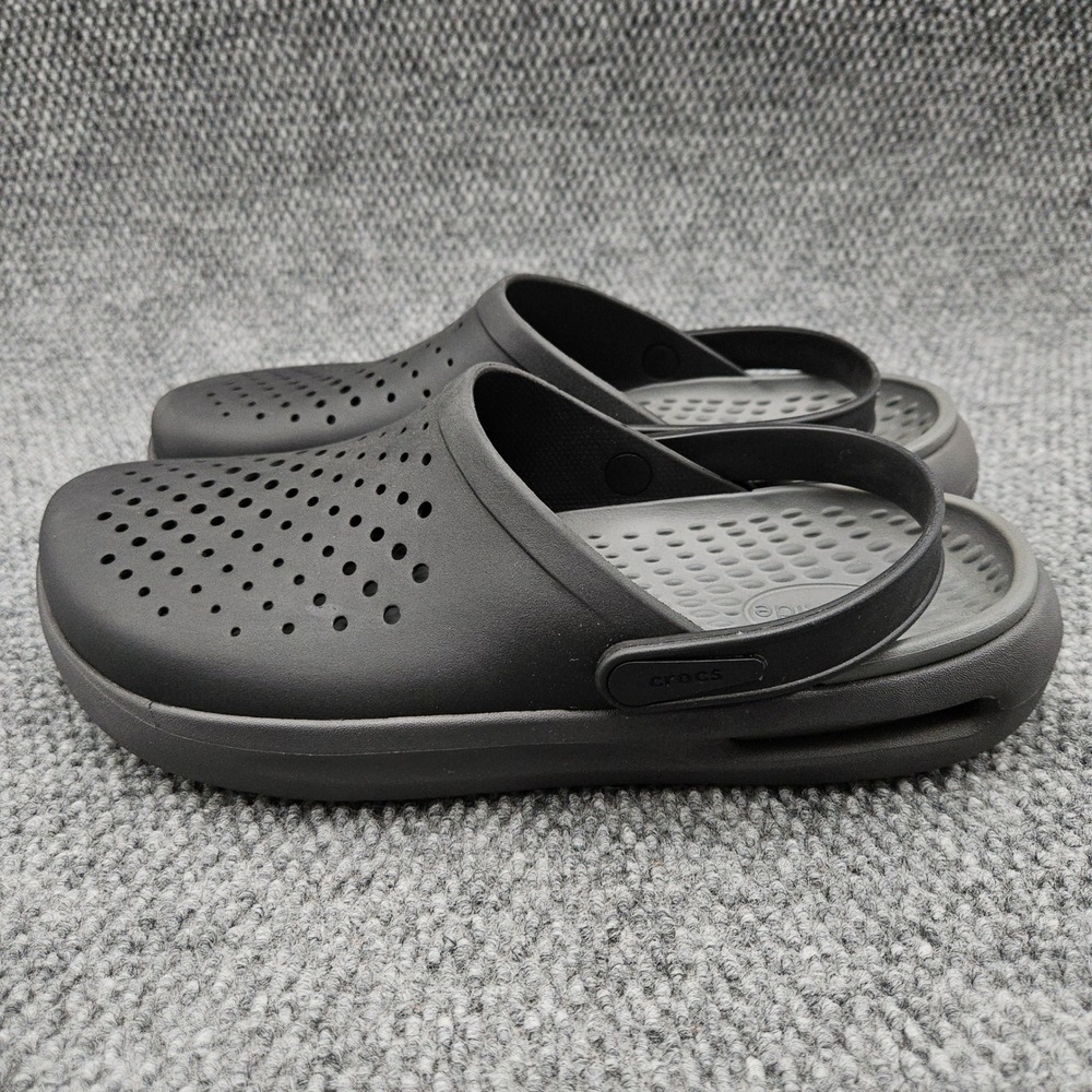 Crocs (Men's 13) Black Clogs LiteRide Slip On Comfort Breathable Water Shoes - Picture 2 of 9